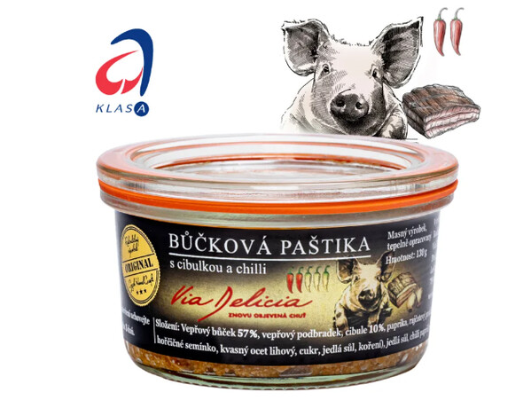 Bôčiková paštéta s cibuľkou a chilli 130g