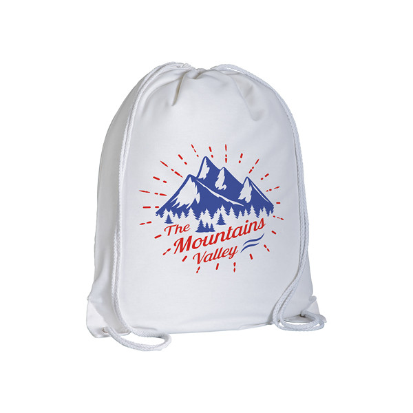 135 G/M2 Cotton Backpack With Drawstring Closure - White