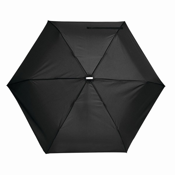 Ploščati mini dežnik 880 mm, okvir iz aluminija 164G - Črna