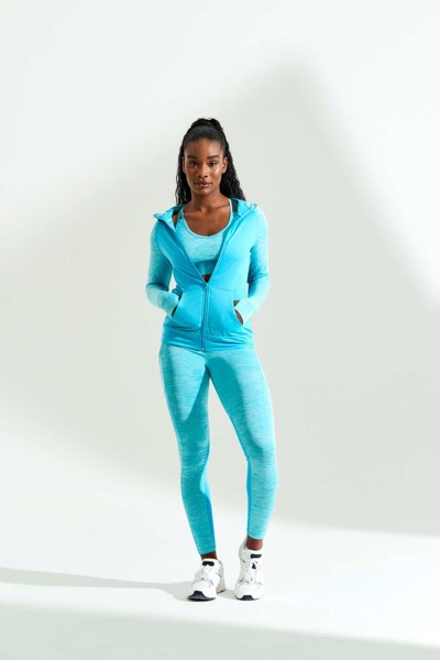 Women's Cool Contrast Zoodie - Black / Black Slate Melange / XS