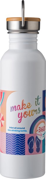 RVS drinkfles Poppy - wit