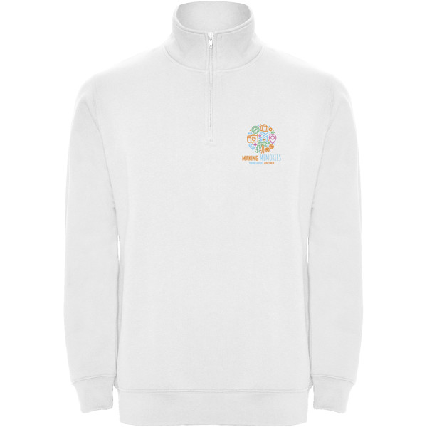Aneto Pullover mit Viertelreißverschluss - weiss / S