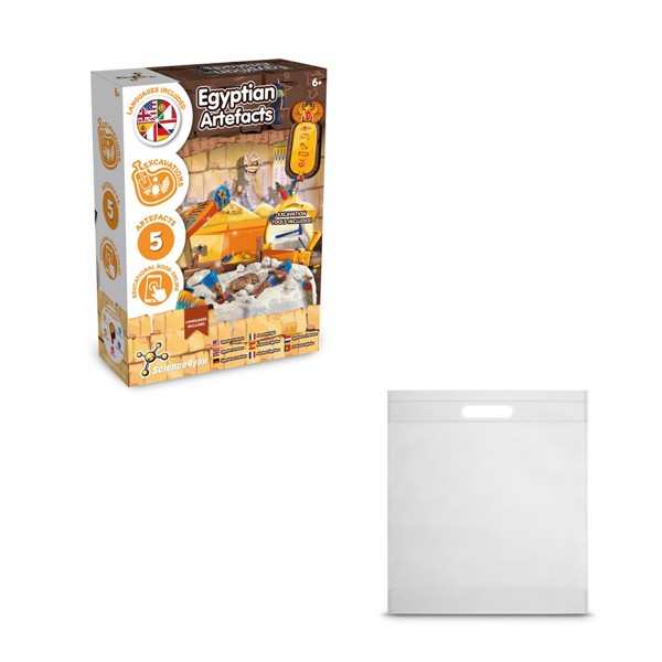Ancient Egypt Excavation Kit IV. Jogo didático fornecido com saco de oferta em non-woven (80 g/m²) - Branco