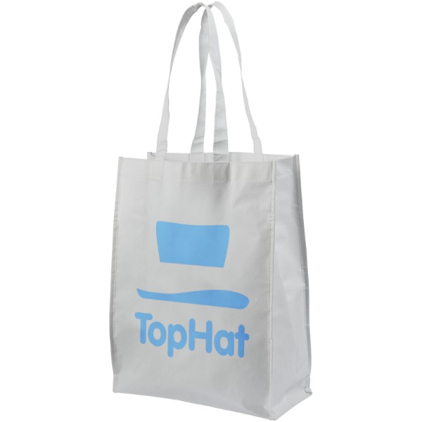 Conessa laminated shopping tote bag - White