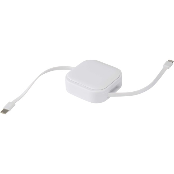 Cable retráctil reciclado 5 en 1 para sincronización de datos y carga rápida de 100 W con kit de herramientas para smartphone - Blanco