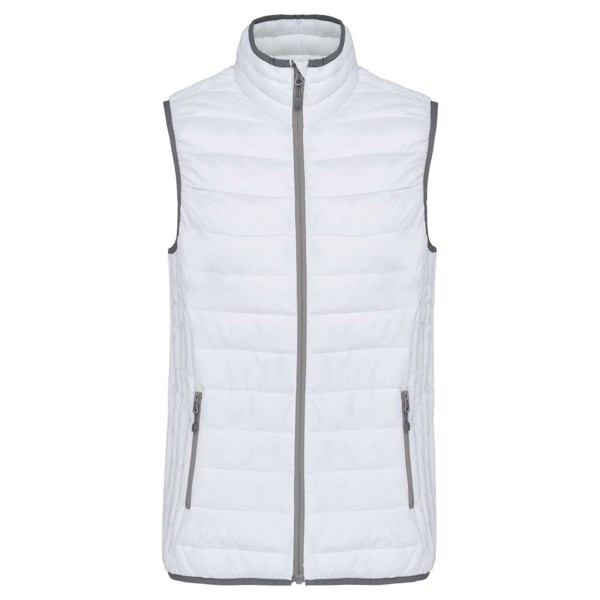 Ladies' Lightweight Sleeveless Fake Down Jacket - White / M