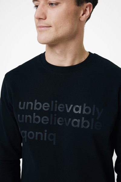 Sweater à col rond en coton recyclé Iqoniq Zion - Noir / L