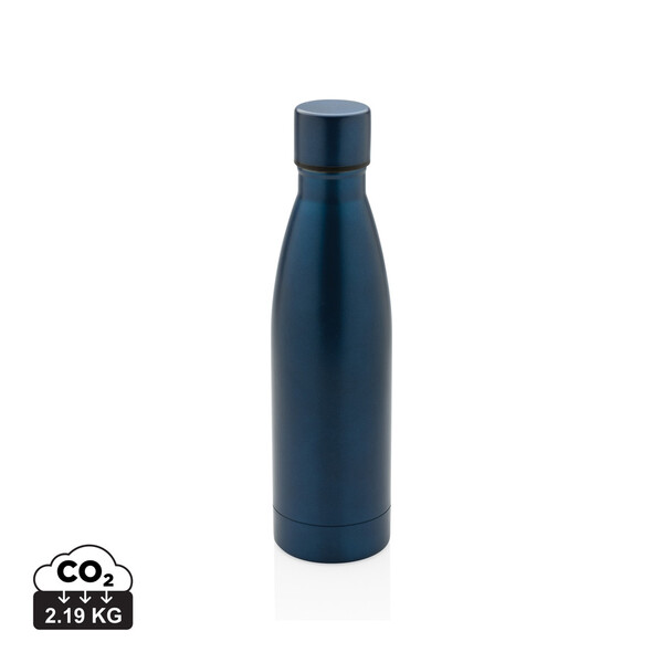 Bouteille iso couleur pleine en acier inoxydable recyclé RCS - Bleu Marine