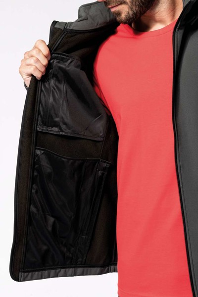 Unisex 3-Layer Softshell Hooded Jacket With Removable Sleeves - Titanium / 5XL