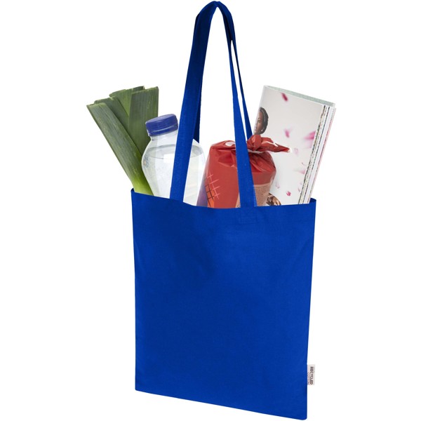 Sac shopping Madras Blend en coton recyclé GRS 140 g/m² - Bleu royal