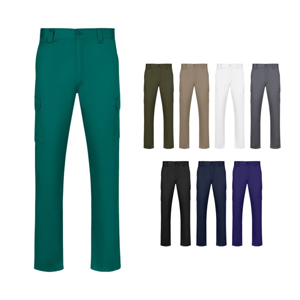 VL HERMES. Twill trousers (190 g/m²) with multiple pockets - White / 42