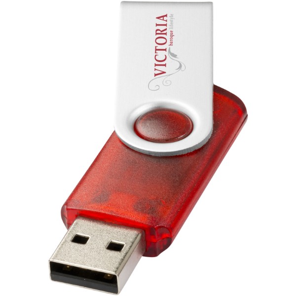 Clé USB rotative translucide - Rouge / 4GB