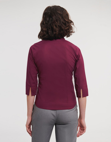 Tailored Blouse With 3 / 4 Sleeves - White / 2XL