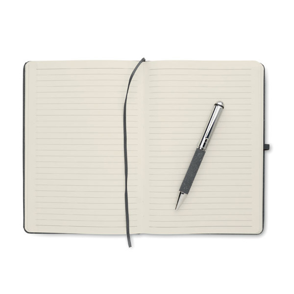 Eleganote notebook set A5, recycled leather - Black