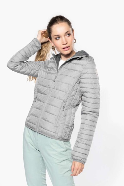 Ladies' Lightweight Hooded Padded Jacket - Light Royal Blue / L