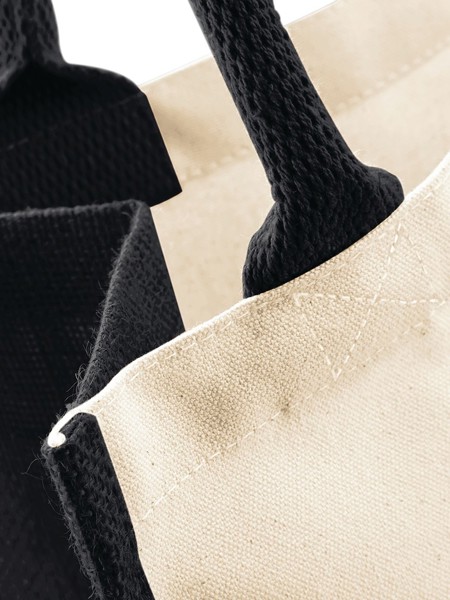 Printers Midi Jute Tote - Black