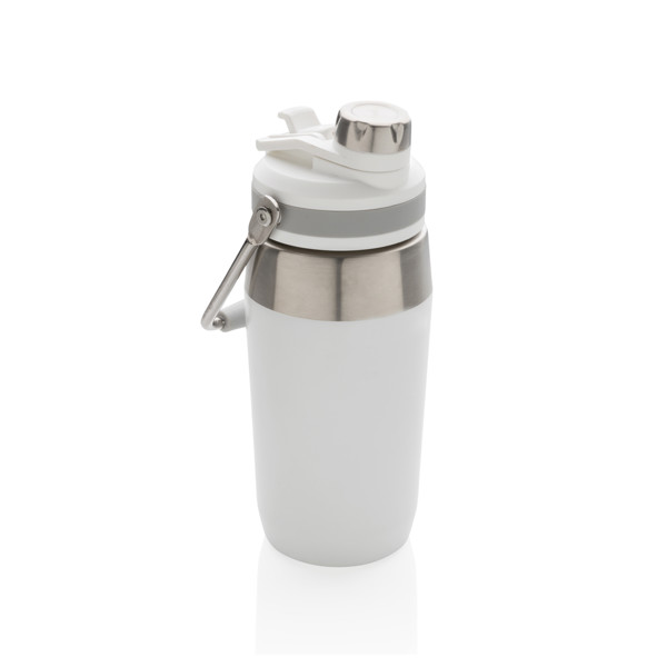 Vacuum stainless steel dual function lid bottle 500ml - White