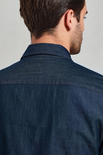 Men’S Jeans Stitch Denim Shirt - Black Denim / S