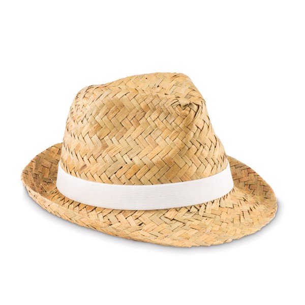 Chapeau en paille naturelle Montevideo - Blanc