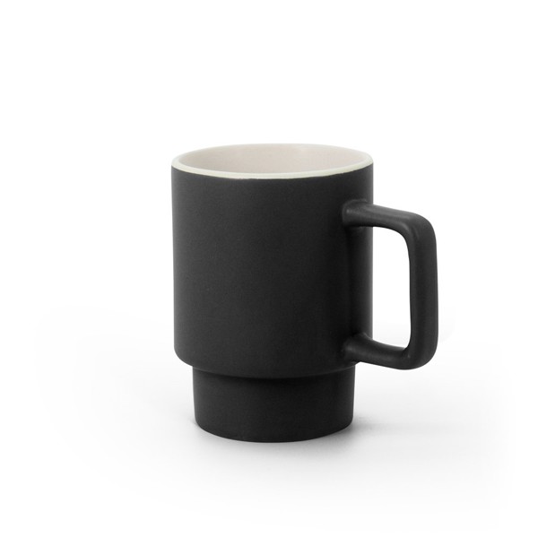 KUERTEN. Keramický hrnček s matným povrchom, 330 ml - Čierna