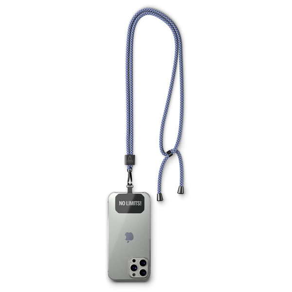 Crossbody, trendy 2-tone cord phone holder made of polyester - Black / White / Black accessories