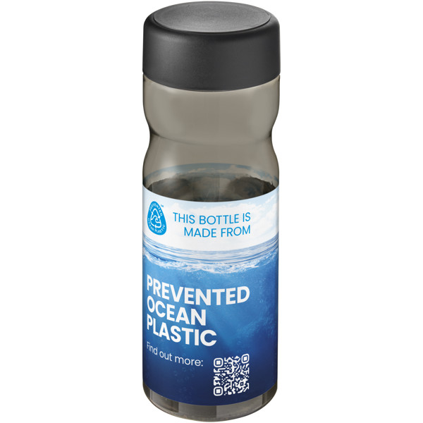 H2O Active® Eco Base 650 ml fľaša na vodu so skrutkovacím uzáverom - Uhľová / Jednofarebná čierna