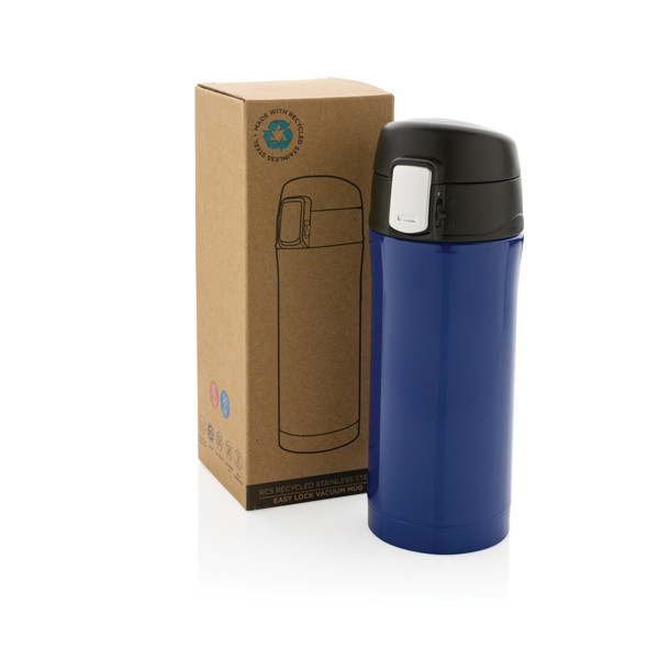 Mug 300ml  EASY LOCK en acier inoxydable recyclé RCS - Bleu