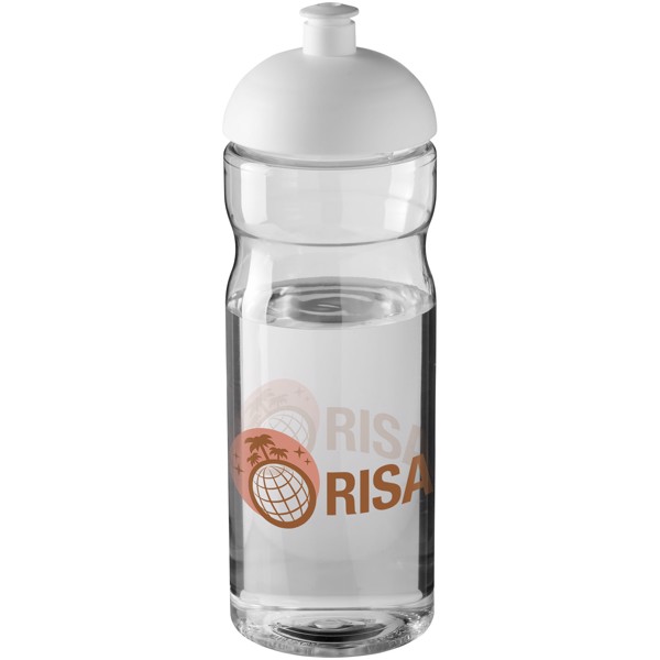 Sportovní láhev s kupolovitým víčkem H2O Base® 650 ml - Průhledná / Bílá
