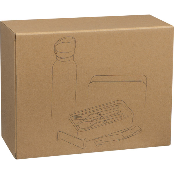 Lunch set vacuum flask & box STEPHAN - Black