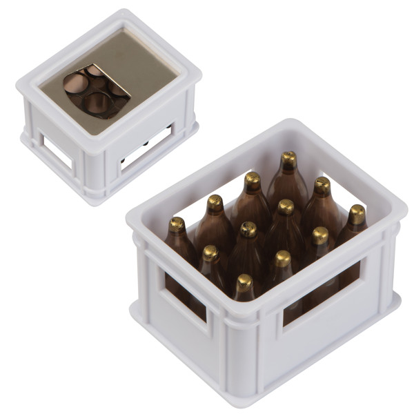 Bottle opener in the shape of a beer crate - White