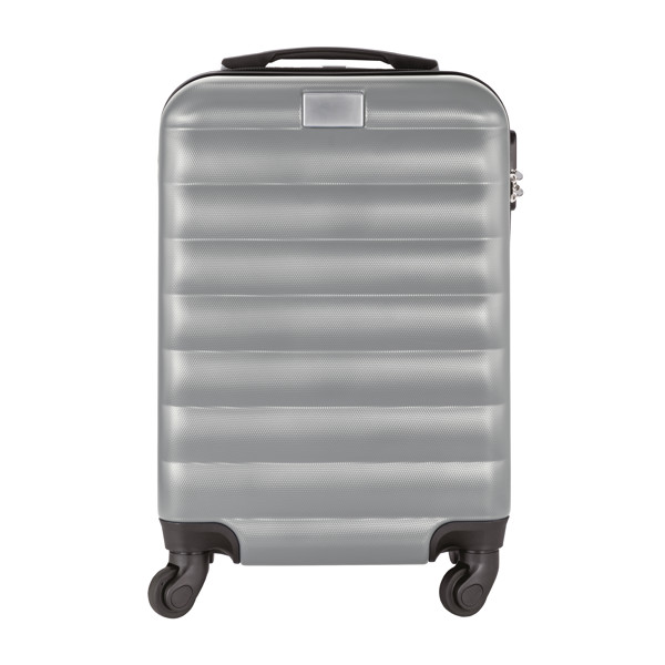 Trolley Rigido  Da 20 Pollici In Abs Con Lucchetto Di Sicurezza E 4 Ruote Girevoli - Argento