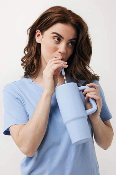 Mug 900ml en acier inoxydable recyclé Embrace RCS - Bleu Clair