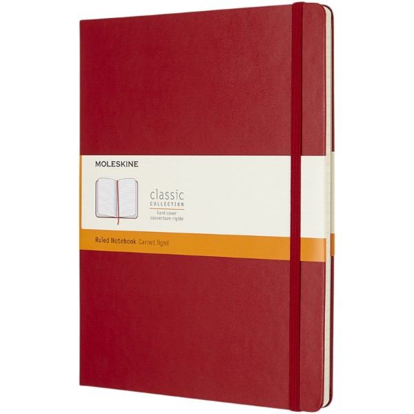 Classic XL hard cover notebook - ruled - Scarlet Red