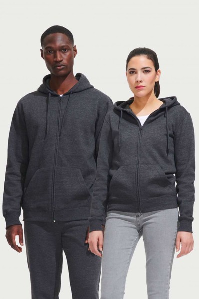 Sol's Seven Men - Jacket With Lined Hood - Grey Melange / XL