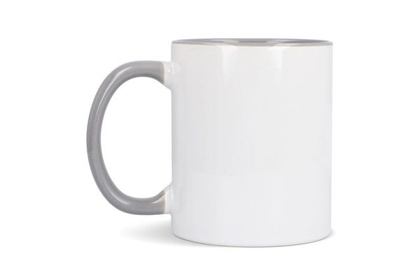 Mug subli Oslo coloré à l'intérieur & anse 300ml - Blanc / Gris
