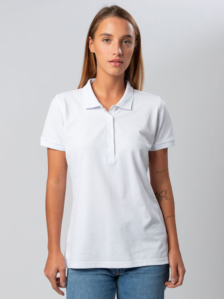 Ultrafit stretch polo women - White / M