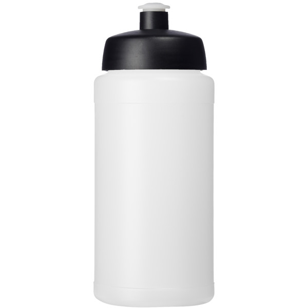 Garrafa desportiva de 500 ml "Baseline® Plus" - Preto liso / Branco transparente