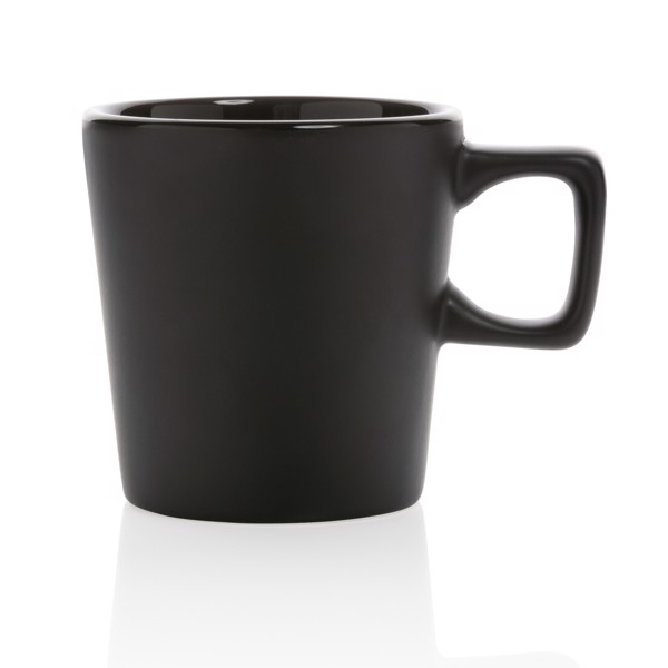 Ceramic modern coffee mug 300ml - Black / Black