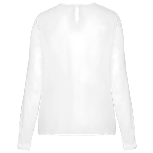 Ženska bluza od krepa s dugim rukavima - Off Bijela / 40