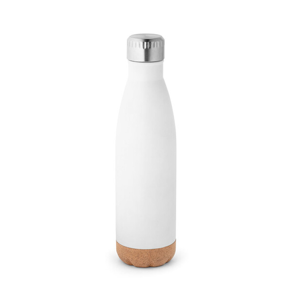 Garrafa de Aço Inoxidável com Parede dupla e Base de Cortiça de 560ml - Branco