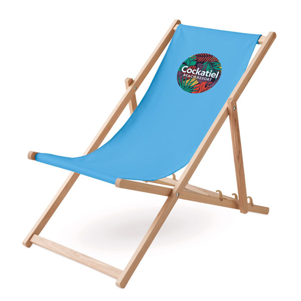 Beach chair in wood Honopu - Turquoise