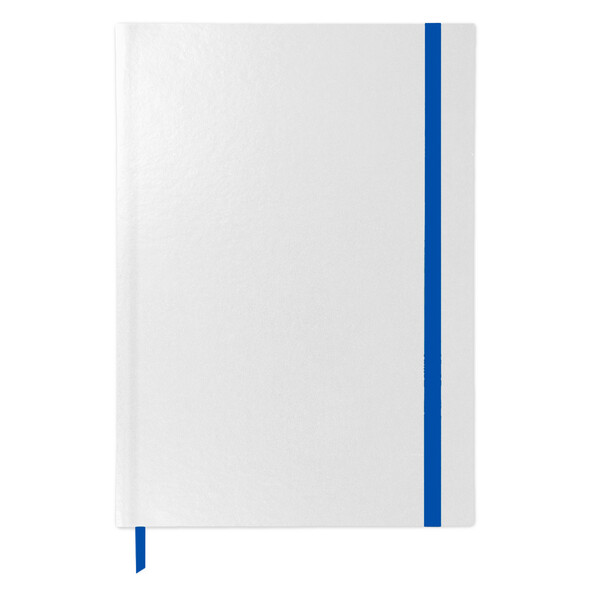 Bloco de capa dura em papel A5 com folhas impressas com o seu desenho - Cor integral / Azul Índigo / Azul Índigo