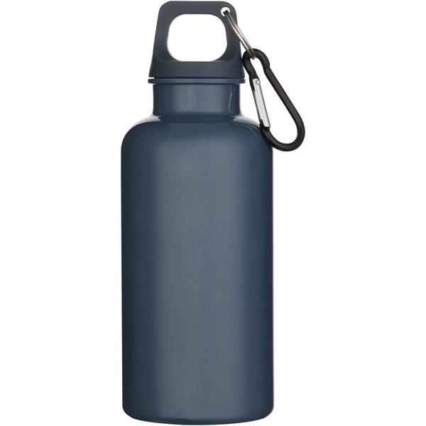 Bouteille d’eau Oregon de 400 ml en plastique recyclé uni certifié RCS avec mousqueton - Bleu hale
