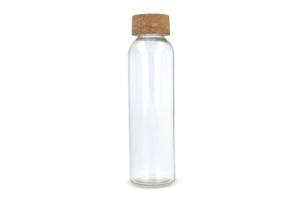 Bouteille en verre recyclé avec bouchon en liège 500ml
