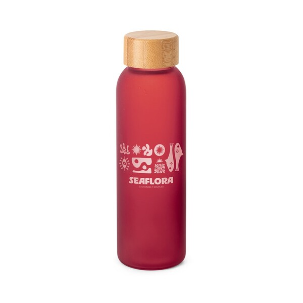 LILLARD GLASS. 520 ml láhev z matného skla - Červená