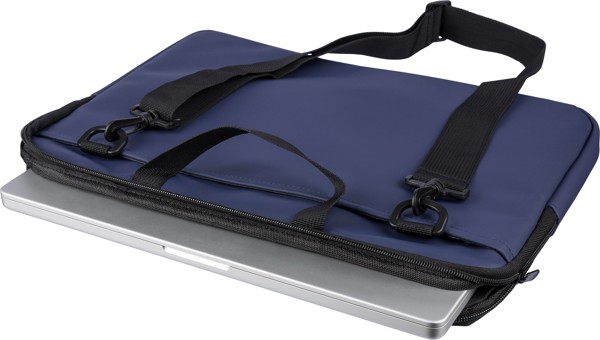 Gerecyclede PU laptoptas Rafi - zwart