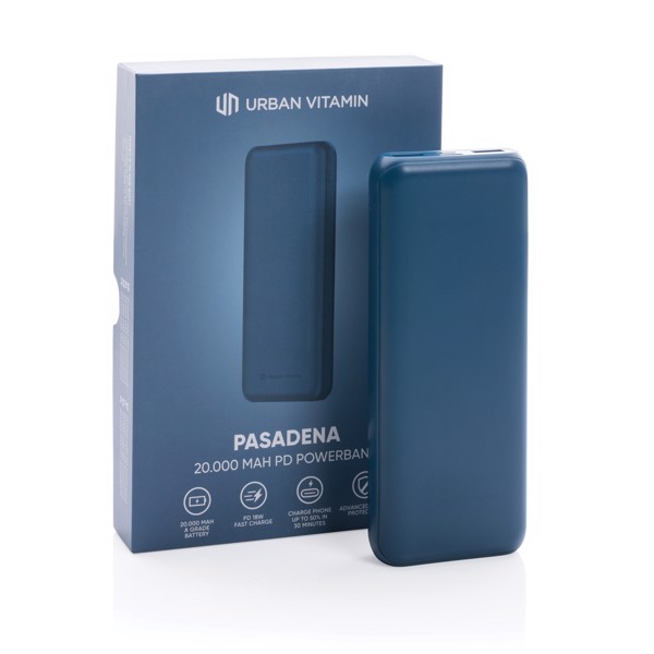 Powerbanka Urban Vitamin Pasadena 20 000 mAh 18W PD - Modrá