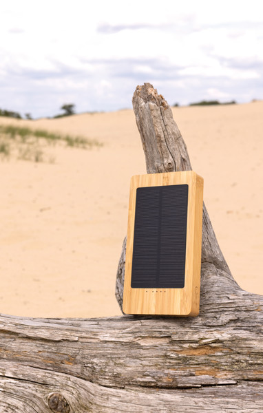 Sunwick 10.000 mAh Bamboo solar powerbank