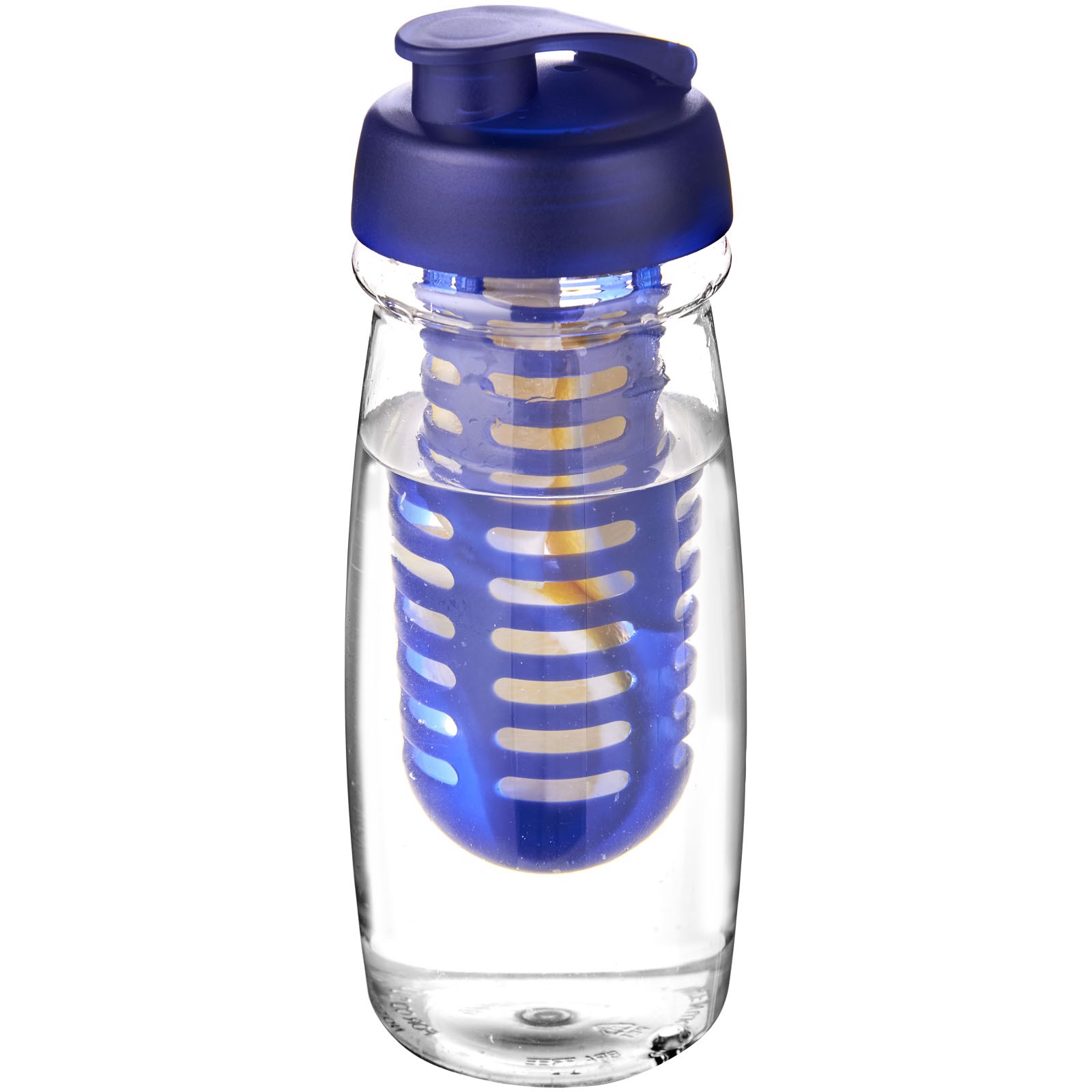 Sportovní láhev s infuzérema vyklápěcím víčkem H2O Pulse® 600 ml - Průhledná / Modrá