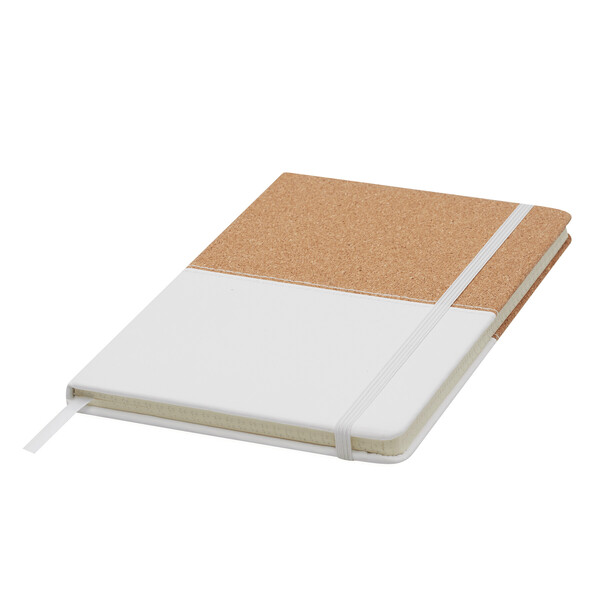 Notebook in DIN A5 size CORKY - brown / white